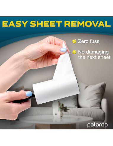 Rodillos para Pelusa Polardo - 5 Pcs, 450 Hojas Pegajosas