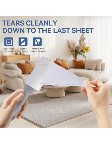 Rodillo de Pelusa Extra Pegajoso Humanzee - 440 Hojas y 2 Mangos