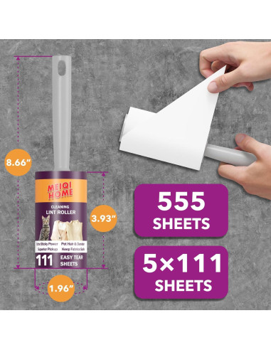 Rodillos Quitapelos para Mascotas MEIQIHOME 5 Mangos 555 Hojas