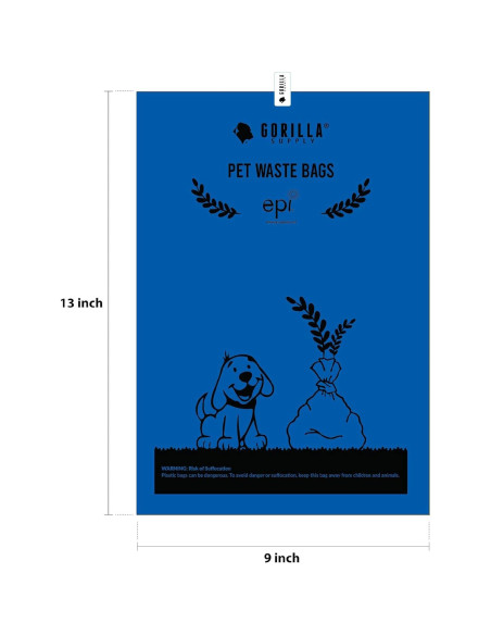 Bolsas de Desechos para Perros GORILLA SUPPLY 1000 Unidades 23x33cm