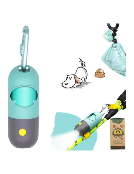 Dispensador de Bolsa de Excremento para Perro YUCHIYA LED Azul