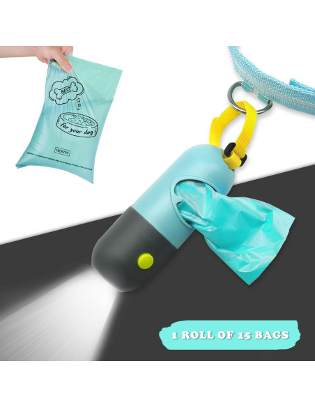 Dispensador de Bolsa de Excremento para Perro YUCHIYA LED Azul