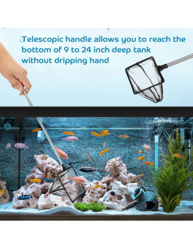 Red de Acuario Extensible Sumind 4" y 6" para Peces