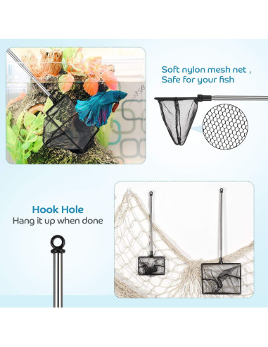 Red de Acuario Extensible Sumind 4" y 6" para Peces