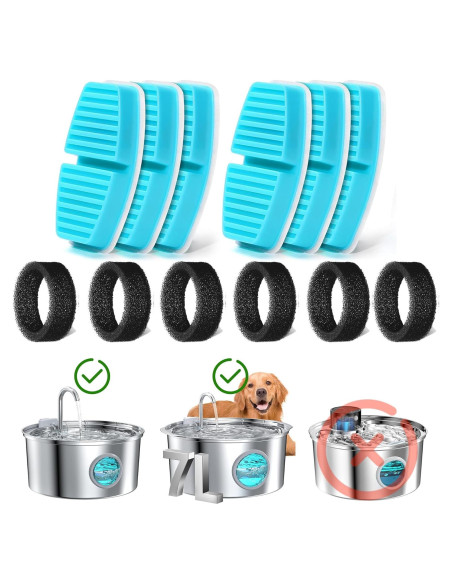 Filtros de Reemplazo FOFNON para Fuente de Agua de Gatos - 12 Piezas