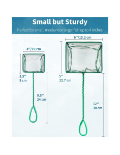 Red de Acuario Pawfly 4" y 6" con Mango Telescópico de Metal 2