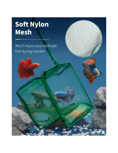 Red de Acuario Pawfly 4" y 6" con Mango Telescópico de Metal