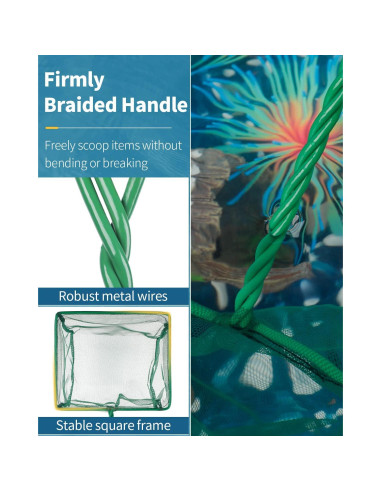 Red de Acuario Pawfly 4" y 6" con Mango Telescópico de Metal