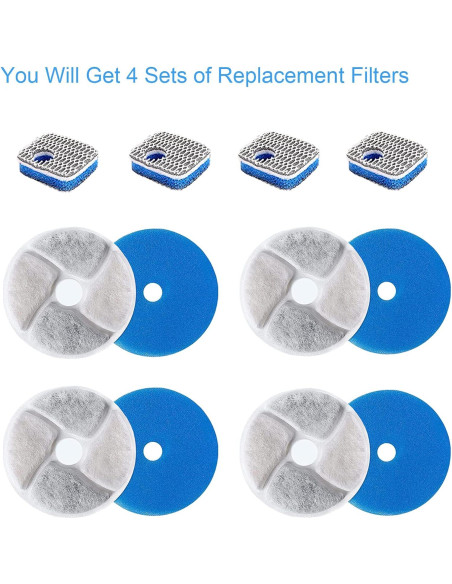 Filtros de Agua para Gatos SORON, 4 Reemplazos 10.5 cm