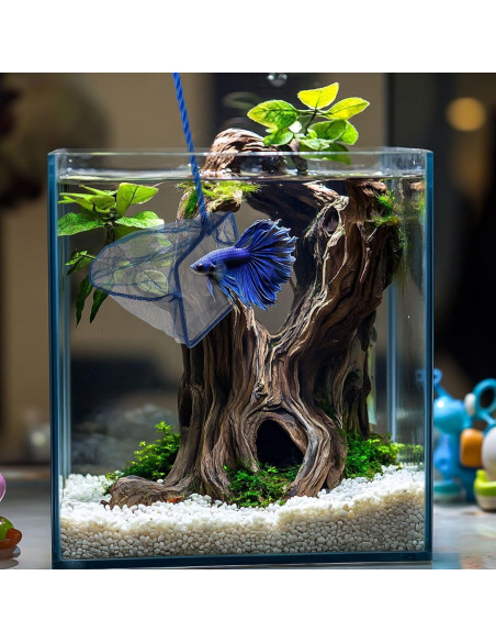 Paquete de 3 Redes para Acuario Filhome Nylon Suave Azul