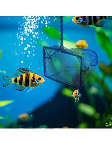 Paquete de 3 Redes para Acuario Filhome Nylon Suave Azul