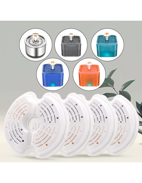 Filtros de agua para gatos Petilog - 8 unidades, 4 capas