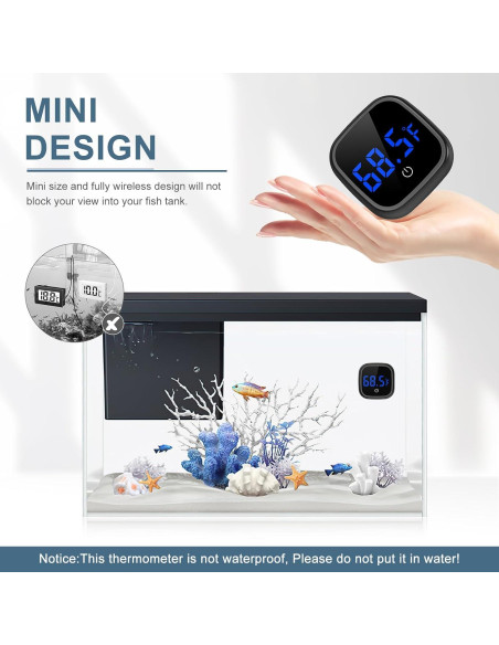 Termómetro Digital de Acuario Ankilo PS74B Pantalla LED HD