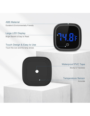 Termómetro Digital de Acuario Ankilo PS74B Pantalla LED HD