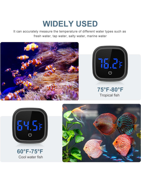 Termómetro Digital de Acuario Ankilo PS74B Pantalla LED HD