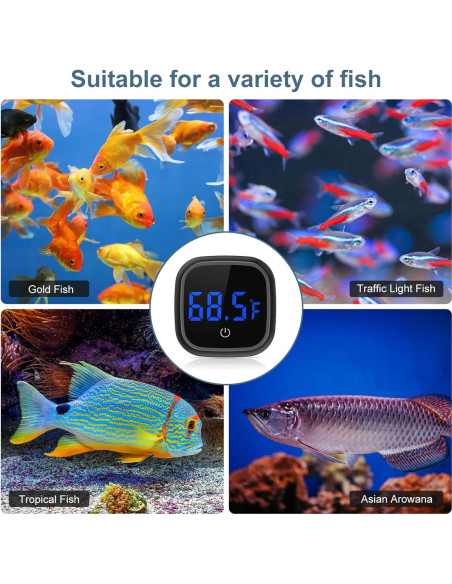 Termómetro Digital de Acuario Ankilo PS74B Pantalla LED HD