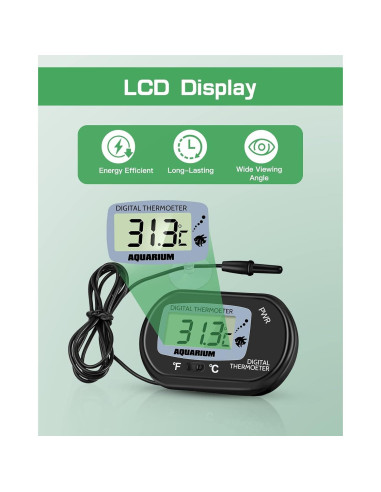 Termómetro Digital LCD Zacro para Acuario y Terrario