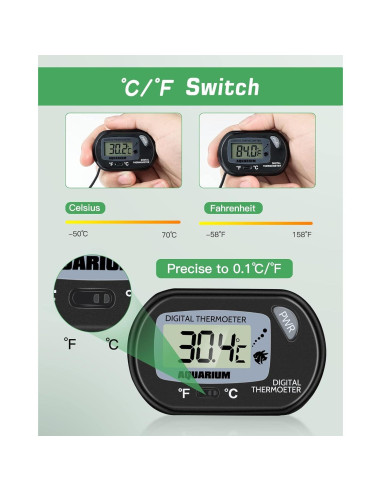 Termómetro Digital LCD Zacro para Acuario y Terrario