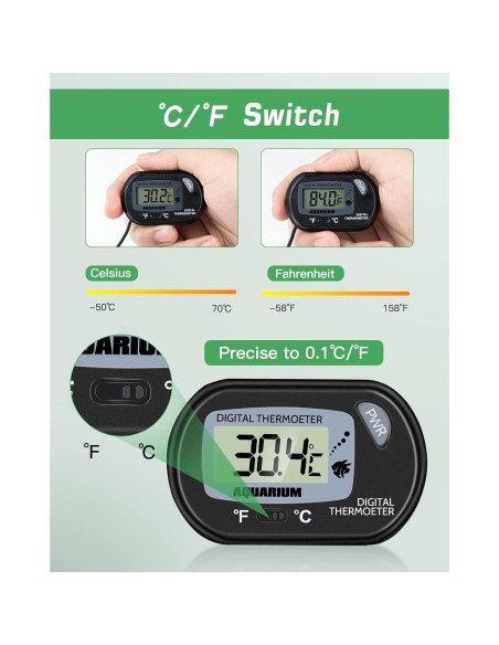 Termómetro Digital LCD Zacro para Acuario y Terrario