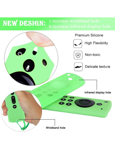 Funda de Control Remoto Firestick Pinowu Brilla en la Oscuridad