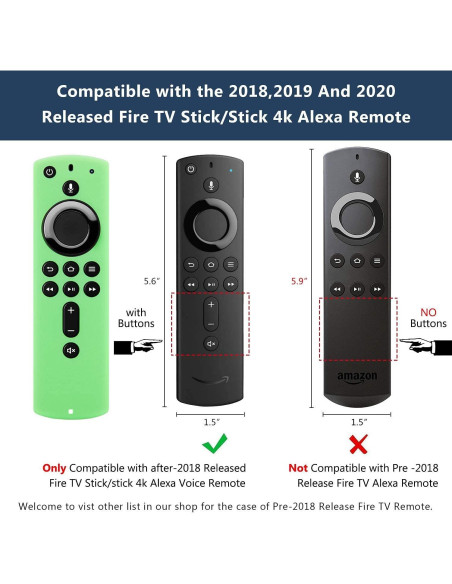 Funda de Control Remoto Firestick Pinowu Brilla en la Oscuridad