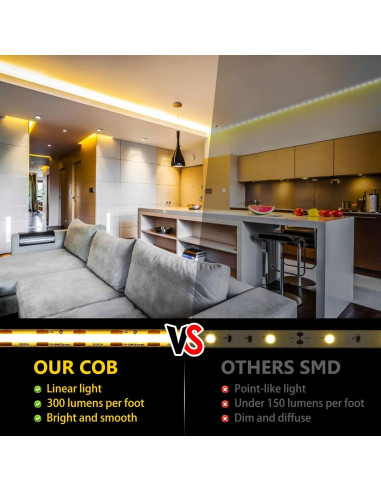 Tira de Luz LED COB Emitever 10M 3000K Regulable 24V