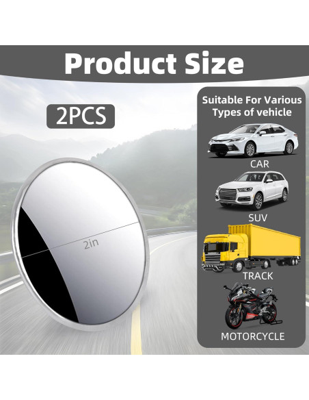 Espejo Convexo de Punto Ciego 2 Pulgadas Contraptions Esenciales