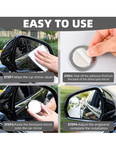 Espejo Convexo de Punto Ciego 2 Pulgadas Contraptions Esenciales