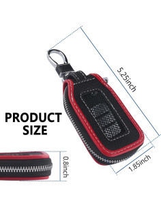 Funda de Llave de Coche Carleef Cuero Negro/Rojo Universal 2