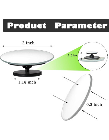 Espejos Convexos de Punto Ciego POTAMERO 2" HD - Paquete de 2