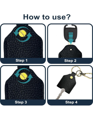 Funda de Llave de Cuero KARENSKEYS Negra Unisex