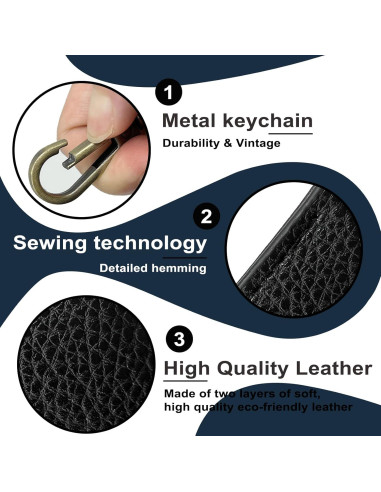 Funda de Llave de Cuero KARENSKEYS Negra Unisex
