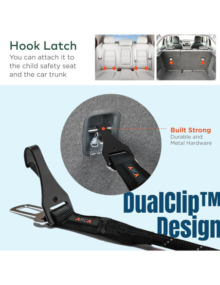 Cinturón de Seguridad para Perros ARCA PET Negro - Reflectante