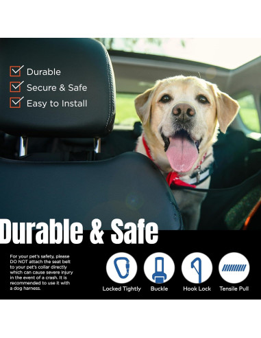 Cinturón de Seguridad para Perros ARCA PET Negro - Reflectante