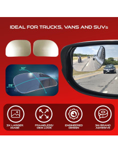 Espejos Convexos Utopicar para Puntos Ciegos de Auto 2Pack 2