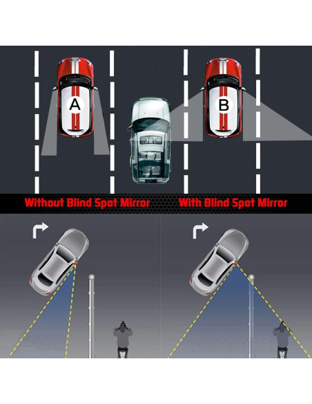Espejo Convexo de Punto Ciego Ampper 2" HD - Paquete de 2