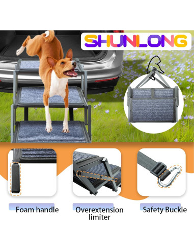 Rampa Plegable para Perros Yoteto 5 Pasos Antideslizante 113.4 kg