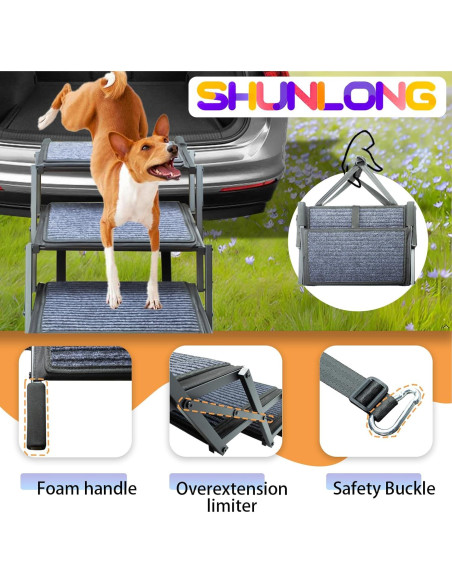 Rampa Plegable para Perros Yoteto 5 Pasos Antideslizante 113.4 kg