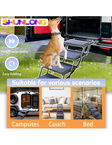 Rampa Plegable para Perros Yoteto 5 Pasos Antideslizante 113.4 kg