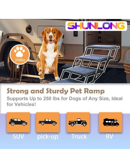 Rampa Plegable para Perros Yoteto 5 Pasos Antideslizante 113.4 kg