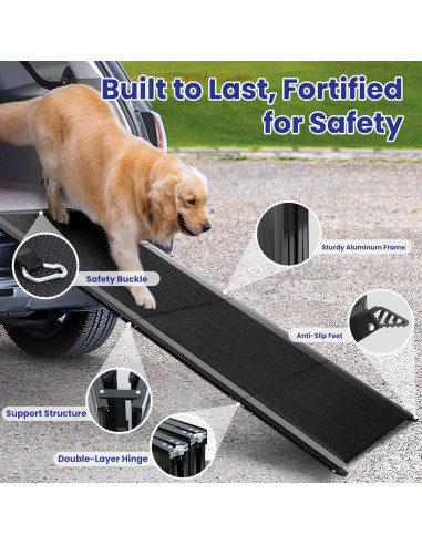 Rampa Plegable para Perros JTSIOV 180cm Antideslizante 113kg