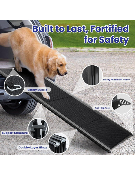 Rampa Plegable para Perros JTSIOV 180cm Antideslizante 113kg