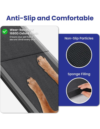 Rampa Plegable para Perros JTSIOV 180cm Antideslizante 113kg