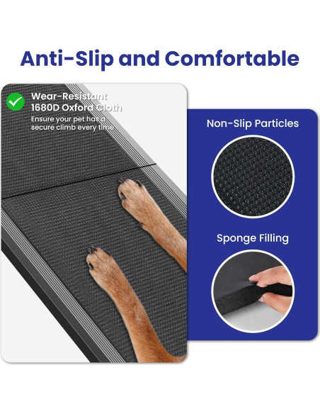 Rampa Plegable para Perros JTSIOV 180cm Antideslizante 113kg