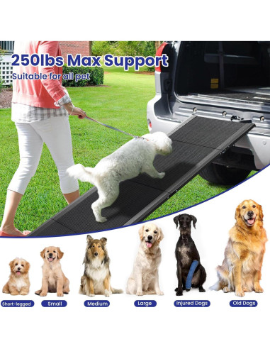 Rampa Plegable para Perros JTSIOV 180cm Antideslizante 113kg