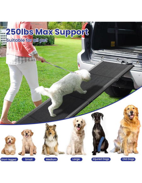 Rampa Plegable para Perros JTSIOV 180cm Antideslizante 113kg