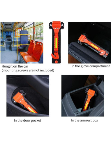 Kit de Seguridad Vehicular GoDeCho 4 Piezas Martillo y Cortador