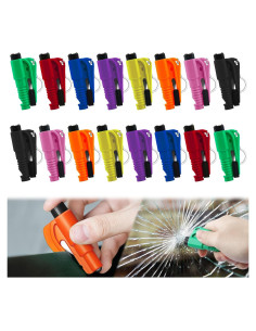 16 Llaveros Rompe Ventanas JINRUITOP 3 en 1 Emergencia