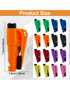 16 Llaveros Rompe Ventanas JINRUITOP 3 en 1 Emergencia 2