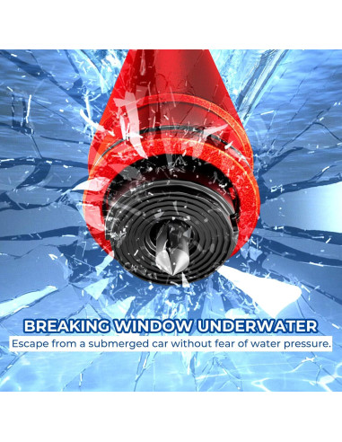 Martillo de Seguridad Omrisy 2 en 1 Rompedor de Ventanas y Cortador de Cinturón